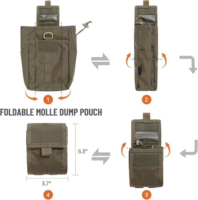 EXCELLENT ELITE SPANKER Molle Dump Pouch Drawstring Magazine Utility Pouch Folding Dump Pouch Waist Bag