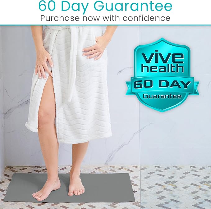 Vive Non-Slip Bath Mat with Suction Cups - 28" x 16" Extra Large Rubber Mat for Safety & Comfort - Patented Grip Prevents Slips and Falls for Kids, Elderly, Men, Women - XL Non Skid Shower & Tub Cover