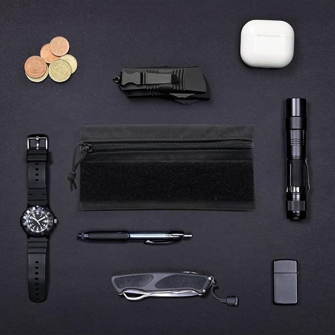 Qavctw Tactical Admin Pouch Bag with Hook and Loop Tool Storage Bag Snack Pouch Candy Bag Hanging Pouches Backpack Accessory Pouch