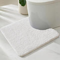 TYUU Toilet Rug, Ultra Soft Toilet Rugs U Shaped Machine Washable Non Slip Absorbent Quick Dry Toilet Mat with Rubber Backing, White 20" x 24" U Shape