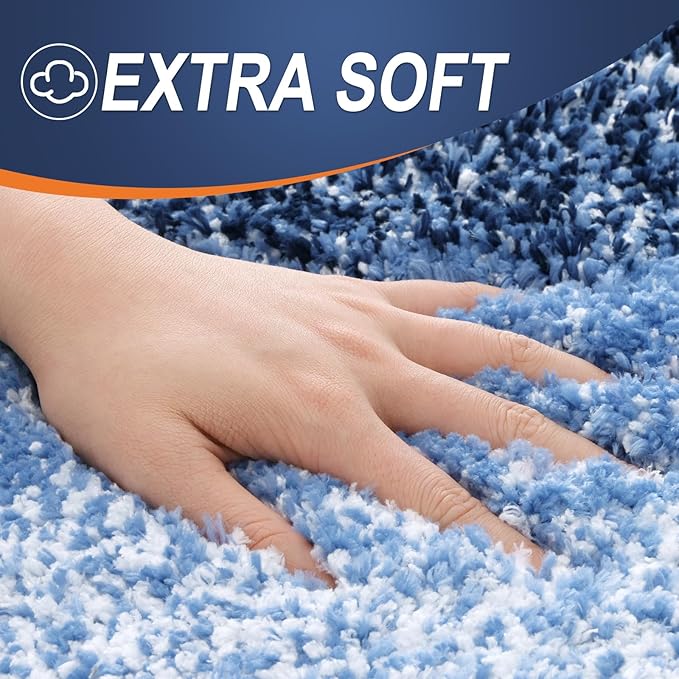 OLANLY Bathroom Runner Rugs Mat 59x24, Extra Soft Absorbent Microfiber Bath Rugs, Rubber Backing, Quick Dry, Washable Long Bath Mats for Bathroom Floor, Tub and Shower, Home Decor Accessories, Navy