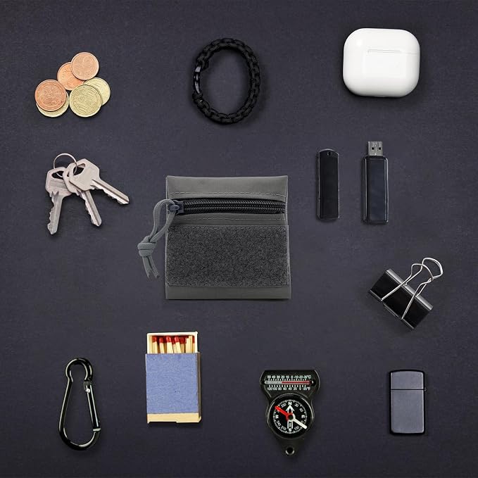 Qavctw Tactical Admin Pouch Bag with Hook and Loop Tool Storage Bag Snack Pouch Candy Bag Hanging Pouches Backpack Accessory Pouch