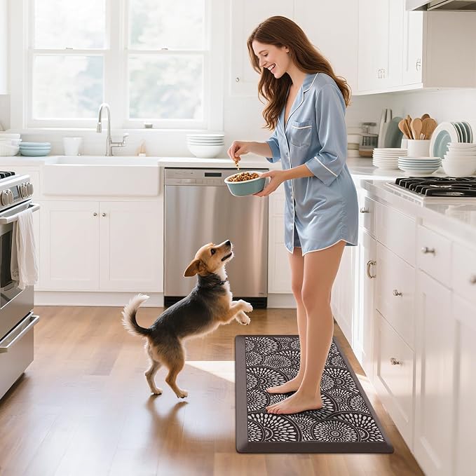 Mattitude 4/5 Inch Kitchen Mat, 20x32in Heavy Duty Ergonomic Comfort Foam Standing Desk Mat, Waterproof Non-Slip Standing Mats and Rugs for Kitchen, Office, Chocolate