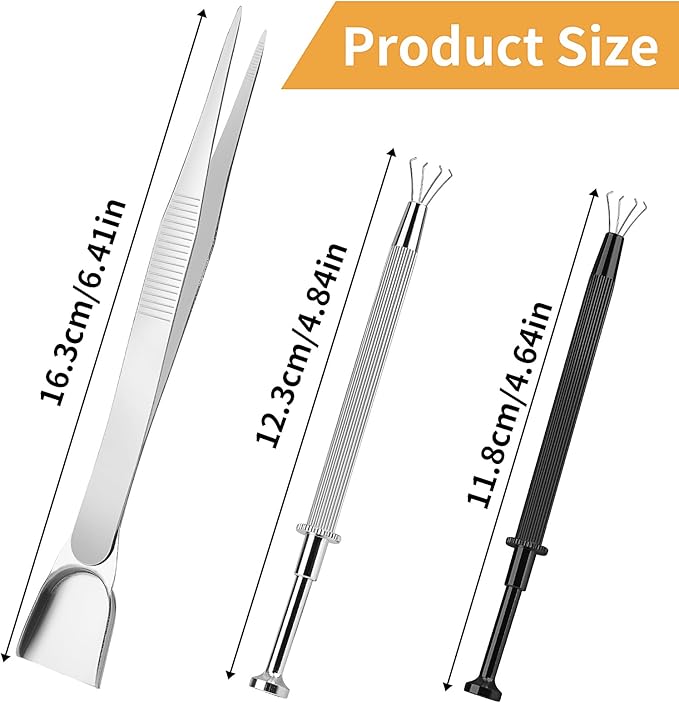3Pcs Grabber Tool Holder Set Jeweler's Pick Up Sprinkle Pen Jewelry Tweezers 4 Claw Piercing Ball with Prongs Diamond Claw Precision Stainless Steel For Tiny Objects IC Chip Electronic Components