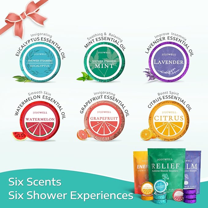 JoJowell Shower Steamers Aromatherapy - 18 Pack Birthday Gifts for Women Men, Fathers Day Gift for Dad Husband from Wife Daughter, Self Care with Natural Essential Oils Relaxation Home SPA