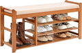 PETKABOO Shoe Rack Bench with Cushion 39.4“, Shoe Rack for Front Door Entrance, Shoe Bench with Storage for Entryway Hallway Bedroom Living Room