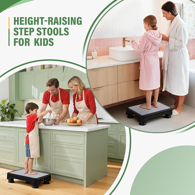 SOYO Mobility One Step Stool, Heavy Duty Indoor Outdoor Non-Slip Small Step Platform Assistive Device for Adult Elderly, Standing Support and Step Riser for Car, Bed, Door, Stair, Bathroom, Black-Gray