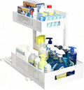 Under Sink Organizer, Adjustable Height 2 Tier Under Sink Organizers and Storage Multi-Purpose Under Sink Storage for Bathroom Kitchen