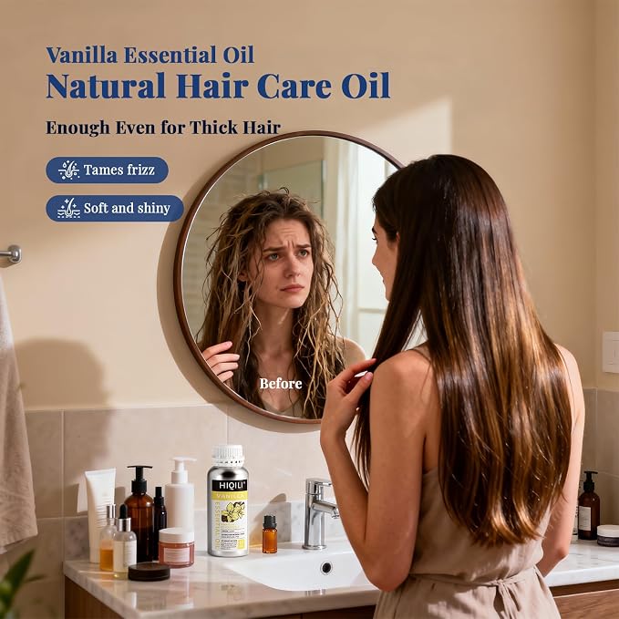 HIQILI 16 Ounces Vanilla Essential Oil, Strong Fragrance for Body Lotion, Candle Making, Soap, Aromatherapy -16 Fl Oz