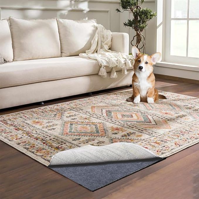 Waterproof Rug Pad, 2x6 ft Area Rug Non-Slip Carpet Pad, 1/4" Thick Non-Slip Rug Pads for All Floors and Finishes, Felt Pad for Hardwood Floors, Keeps Carpets in Place Soft and Safe