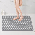 Yolife Large Shower Mat, 35 x 24 inch Non Slip Shower Mats for Inside Shower with Drain Hole, No Odor Soft TPE Shower Floor Mat, Extra Large Non Slip Shower Mat with Suction Cups, Grey