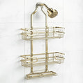 Shower Caddy Hanging, Over Head Shower Caddy Shower Storage Rack Basket with Hooks for Razor and Sponge Rustproof, No Drilling, Accessories for Bathroom and Kitchen, Gold
