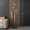 JIAYUEJU Heavy Duty Coat Rack Tree-shaped Metal Freestanding Coat Tree with Sturdy Marble Base Corner Coat Rack for Bedroom Entryway Hallway 14.96 x 10.24 x 68.9 Inches (Gold)