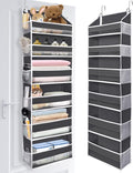 ULG Over The Door Organizer with 6 Large Pockets 12 Side Pockets, 50lbs Weight Capacity Door Hanging Organizer for Bedroom, Bathroom, Pantry, Nursery Storage, Dark Gray