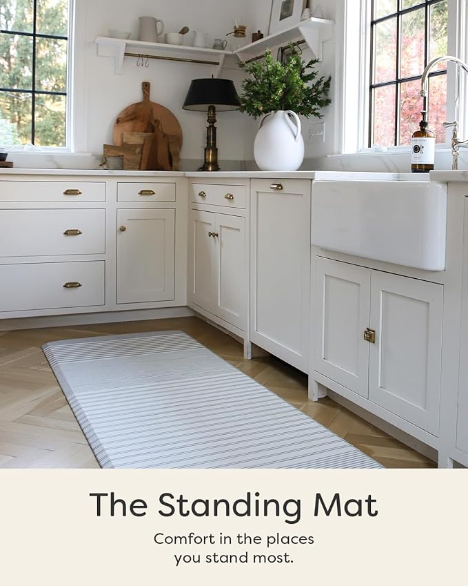 House of Noa Nama Standing Mat – Anti-Fatigue Cushioned Kitchen Mats for Floor | Ergonomic Bounce-Back Foam Kitchen Mats | Anti-Fatigue Mats for Kitchen & Standing | Coastal Nantucket | 22" x 36"