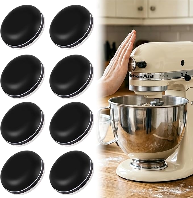 8PCS Appliance Sliders for Kitchen Black,Self-Adhesive Small Kitchen Appliance Slider Hacks Easy to MovIing & Space Saving Must Have Gadgets Mixer Accessories for countertop