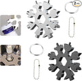 Multipurpose Snowflake Wrench,Portable Screwdriver/Bottle Opener/Safety Hammer,18 in1 Stainless Steel Multi Tool,Outdoor Gadget,Gift for Men(2pcs)