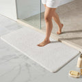 TYUU White Bathroom Rugs, Ultra Soft Bath Rugs Non Slip Washable, Super Absorbent Quick Dry Bath Mat with Rubber Backing for Bathroom Floor, Shower, or Sink, White 24" x 48"
