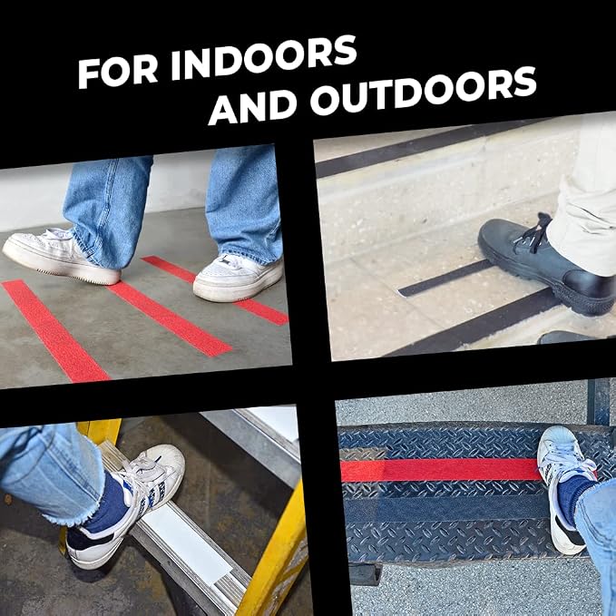 WOD Heavy Duty Anti Slip Tape Red - 2 inch x 30 ft. Non Skid Treads Weather Proof Indoor/Outdoor Traction Tape for No Slip Stairs ASTC32