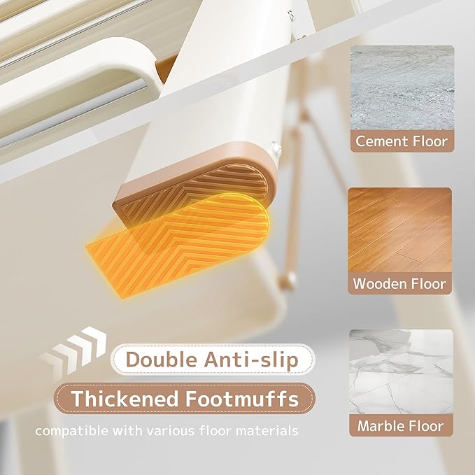 2 Step Ladder Folding Step Stool with Wide Anti-Slip Pedal, 330LBS Capacity, Lightweight Portable Stepladder for Home and Kitchen Use, Cream Chocolate