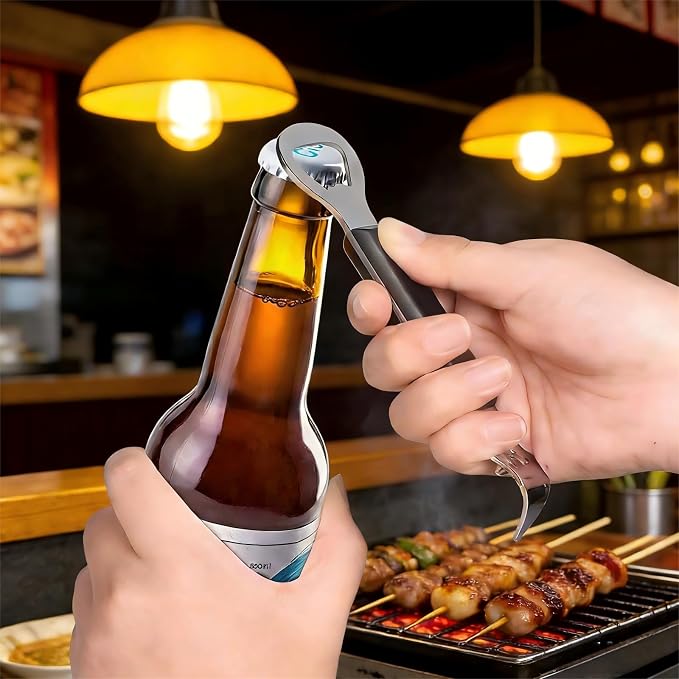 Bottle Opener, 2-in-1 Stainless Steel Can Opener with Non-Slip Handle, Ideal for Kitchen, Bar & Camping 2 Pack