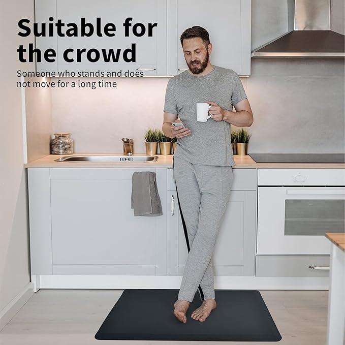 Art3d Anti Fatigue Mat - 1/2 Inch Cushioned Kitchen Mats - Comfort & Non Slip Cushion for Standing Desk, Office or Garage Floor (17.3"x28", Majolica Blue)