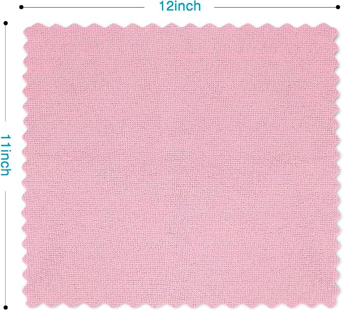 Orighty Microfiber Cleaning Cloth, 24 Pack Highly Absorbent Cleaning Supplies, Reusable Clean Rags for House, Microfiber Cloth for Kitchen, Window, Car Care, 11.5x11.5 inch Pink