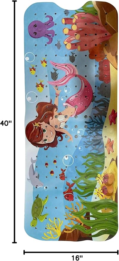 Mermaid Bath Mat - Bath Grips for Tub Kids - Anti Slip Bath Mat for Kids - Bath Mat for Baby - Bath Mat for Toddler - Tub Mat for Baby - Bathtub Safety for Toddlers - Bathtub Mat Kids (Bath Mermaid)