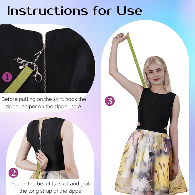 Zipper Helper Pull for Dresses and Bracelet Helper Tool Set, Zipper Puller Helper for Elderly, Women or Traveler, Dress Zipper Pull Helper, Easy to Use