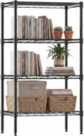 DUMOS 4-Tier Metal Wire Storage Shelves, Adjustable Standing Storage Rack Shelf, Heavy Duty Steel Shelving Unit Organizers for Kitchen Bathroom Pantry Garage, 23.2" Wx13.4 Dx47.1 H, Black
