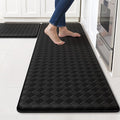 TranquilRelax Kitchen Mats, 2PCS Kitchen Rugs, Cushioned Anti Fatigue Kitchen Mats for Floor, Non-Slip Standing Desk Mat, Waterproof Kitchen Rug Set for Kitchen Floor Office,17.3"×30"+17.3"×59" Black