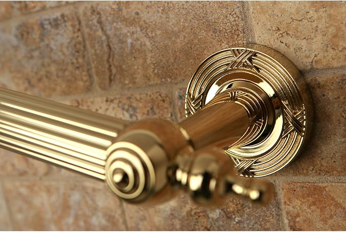 Kingston Brass DR710122 Designer Trimscape Templeton Grab Bar 12-Inch with TL TIP, Polished Brass