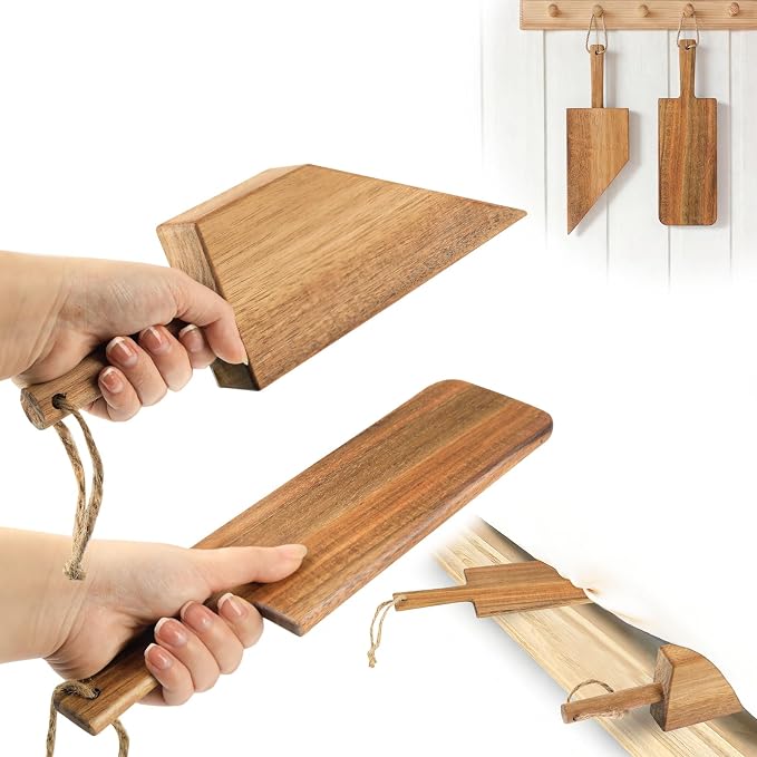 Esmorah Mattress Lifter & Bed Sheet Tucker Tool Set for Changing Sheets, Acacia Wood Bed Making Tool for Heavy Matress, Mattress Lifters for Seniors, Alleviating Back Pain