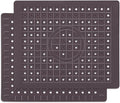 WILLKOMMEN Kitchen Sink Mat, 12" x 10" Rectangular Sink Protector Pad, Fast-Draining Grid Design Liner, Dish Drying Mat 2 Pack Coffee
