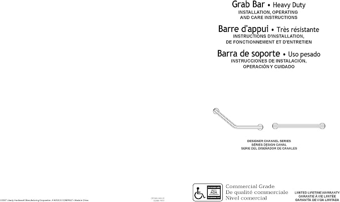 Delta 5700 Series (1-Pack) 16' Shower Grab Bar Seniors ADA Compliant Satin Nickel 450 lb Capacity Bathroom Safety Angled Handle for Shower, Bathtub | Wall Mounted Balance Assist, Grip DAS5316-SN