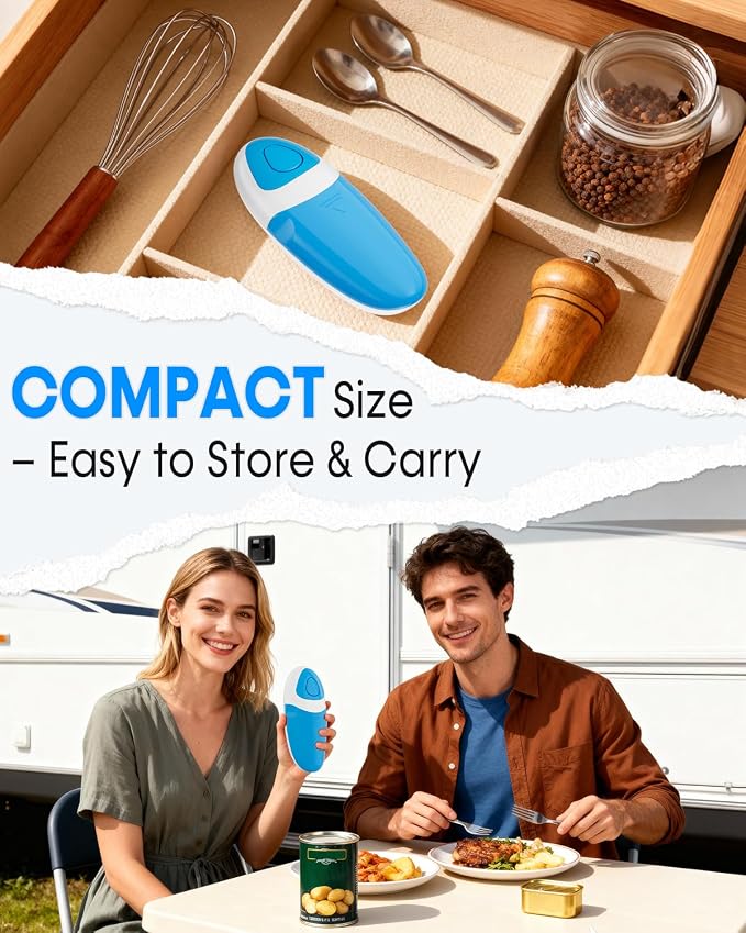 Seniors Arthritis Electric Can Opener: Battery Operated, Hands free, Cordless, One Touch, Easy to Clean - Automatic Can Opener Smooth Edge with Powerful Motor for Kitchen by Befumly