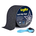 Anti Slip Tape, 4 Inch x 35 Ft Grip Tape for Stairs Outdoor/Indoor, Waterproof Non Skid Roll for Stair Treads Non Slip, High Traction Friction Abrasive Adhesive Stair Steps - Black