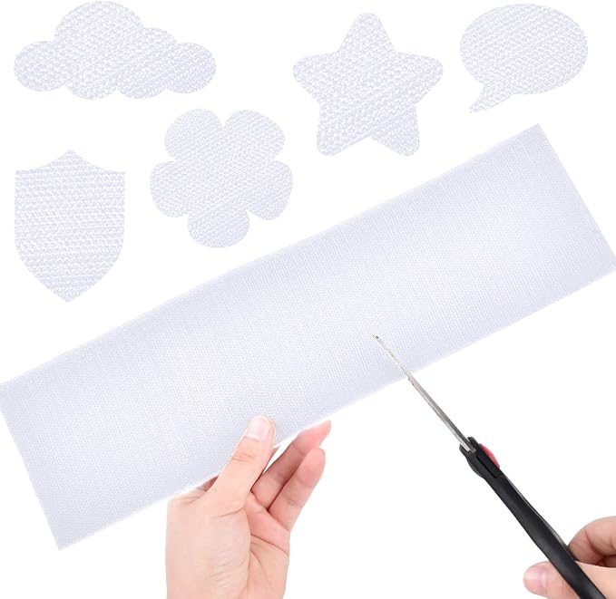 4 Inch x 18 Feet White Hook and Loop Tape with Adhesive, Nylon Heavy Duty Hook and Loop Tape Strips, Non Slip Rug Grippers, Wall Adhesive Strips, Keep Couch Cushions from Sliding - White