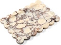 Koville Luxury Calacatta Viola Marble Tray, 11"x8" Scalloped Marble Vanity Tray for Countertop Bathroom Kitchen Dresser, Natural Stone Tray for Jewelry Perfume Home Decor, Decorative Catchall Tray