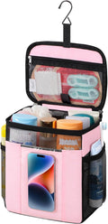 Lifewit Mesh Shower Caddy Bag Portable, Quick Dry Hanging Bathroom Organizer with PVC Phone Bag, College Dorm Room Essentials for Travel, Gym, Camping, Toiletry Tote for Women Men, Medium, Pink