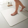 TYUU White Bath Mat, Bathroom Rugs Non Slip Washable Thin Absorbent Quick Dry Bath Mat Fits Under Door Bathroom Floor Mat Perfect for Bath, Shower, or Sink 24"x36" White