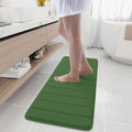 Buganda Memory Foam Bath Mat, 47" x 17", Ultra Soft and Non-Slip Bathroom Rugs, Water Absorbent and Machine Washable Bath Rug Runner for Bathroom, Shower, and Tub, Olive Green