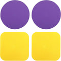 LUTER 4pcs Jar Opener Gripper Pads, Reusable Rubber Jar Grippers Multi-function Bottle Lid Opener for Kitchen Coasters (Yellow, Purple)