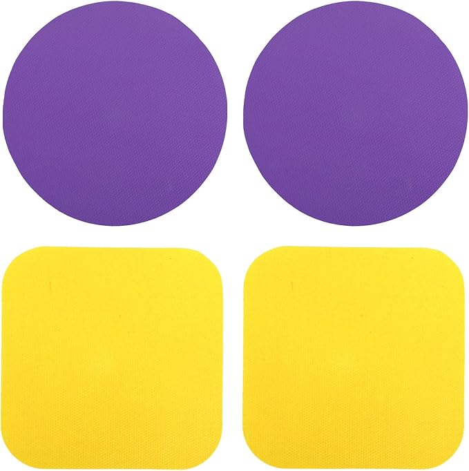 LUTER 4pcs Jar Opener Gripper Pads, Reusable Rubber Jar Grippers Multi-function Bottle Lid Opener for Kitchen Coasters (Yellow, Purple)