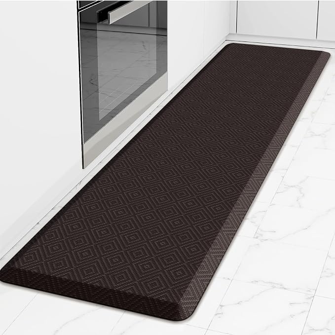 Mattitude Kitchen Mat Cushioned Anti-Fatigue Floor Mat Water Resistant Non-Slip Mats and Rugs Standing and Comfort Desk Mats for House Sink Office Laundry (Chocolate, 17.3"x60")