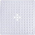 Yimobra Shower Mat 21X21 Inch Square, Non Slip Bathtub Mat with Large Suction Cups&Drain Holes, Soft Fast Dry Shower Stall Mats for Inside Shower, Machine Washable BPA-Free, Bath Essentials, White
