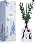 COCORRÍNA Lavender Eucalyptus Reed Diffuser – 6.76 oz Essential Oil with 8 Reeds & Real Eucalyptus Sticks, Home Fragrance for Bedroom or Bathroom Décor