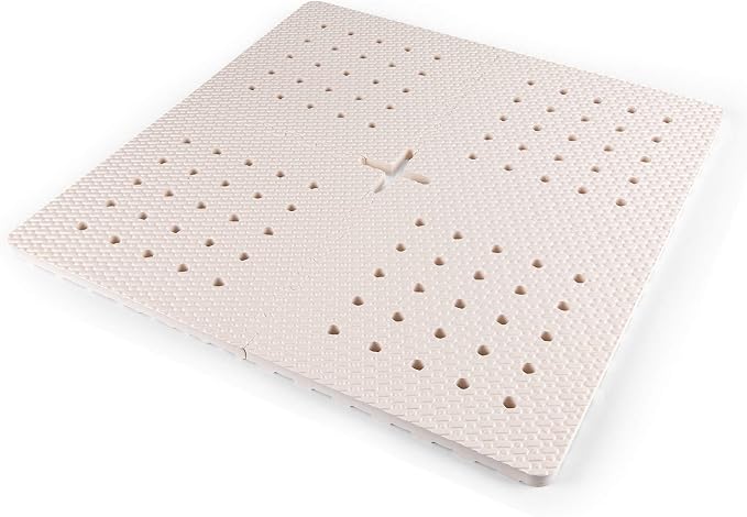 BOWERBIRD Original Anti-Fatigue Shower Stall Mat - Extra Thick and Soft Foam Material Comfortably Cushions Your Feet - Square - 4 Interlocking Tiles