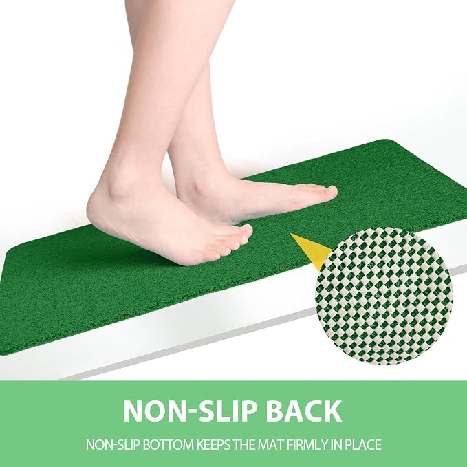Hargiis Non-Slip Bathtub Mat, Anti Slip Shower Mat, Fast Drying Bathtub Mats, Foot Scrubber Mat, Anti Slip Mat for Tub, Floor, Bathroom, Kitchen, Home, Hotel (Dark Green 40"×28")