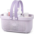 JiatuA Plastic Storage Basket with Handle Portable Shower Caddy Tote Organizer Basket Bin for Bathroom Kitchen Dorm Room Bedroom, ‌Purple
